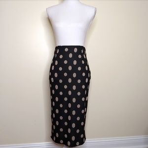 Pin up style polka dot pencil skirt